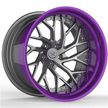 Matte püstol metallist ketas huule lilla alumiiniumsulamist veljed 2 osa 19 tolli S5 19x9,5 19x12 astmelised autorattad